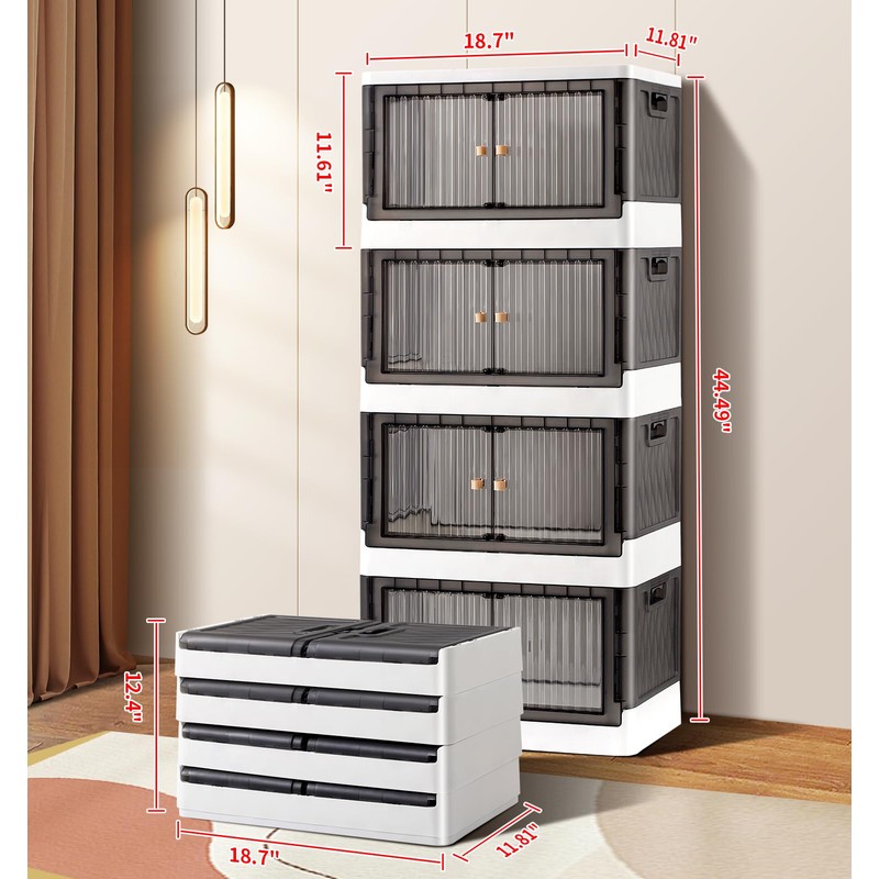 EHAMILY Stackable Storage Bins with Lid Set 4 Pack,8.4 Gal