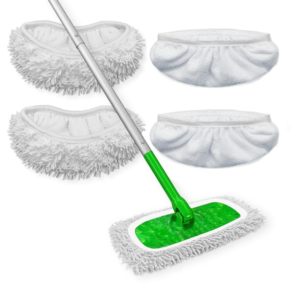 Reusable Microfiber Mop Pads Washable Wet Pads Compatible with Refills