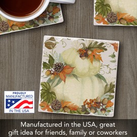 Thirstystone Farmhouse Pumpkin Stack Single Tumbled Tile Coaster Manufactured in The USA Single Coasters to Create Your Own Collection