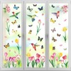Konsait 9 Sheets Spring Flower Window Clings, Large Removable Butterfly