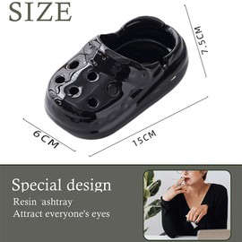 Croc Shoe Ashtray cool Ashtray for Indoor or Outdoor Use for Home Office Decoration (black)