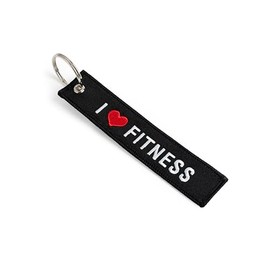 DonJordi I LOVE FITNESS Embroidered Keyring for Athletes & Fitness Fans, black