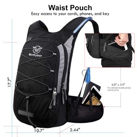 Mothybot Hydration Pack, Insulated Hydration Backpack with 2L BPA Free Water Bladder and Storage, Hiking Backpack for Men, Women, Kids for Running, Cycling, Camping - Keep Liquid Cool up to 5 Hours