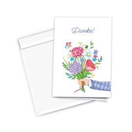 Thank You Card (XXL Format A4) Large Folding Card with Envelope Thank You Card Bouquet Thank You Card