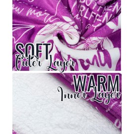 Huglanket Girlfriend Gifts Blanket Hoodie for Girlfriend on Valentines Day, Wearable Blanket Hoodie, Oversized Flannel Hooded Blanket, Plush, Cozy, Warm, One Size-Purple Heart