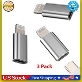 HOYULLI USB C Female to Lightning Male Adapter 3 Pack, Apple MFi Certified, Compatibl...