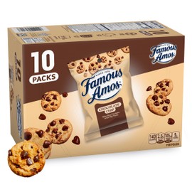 Famous Amos Classic Chocolate Chip Cookies, Bite-size cookies, Sweet Treats, 10 Pack Box, 10oz