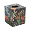 Redouté Floral Lacquer Tissue Box Cover in Black - 1