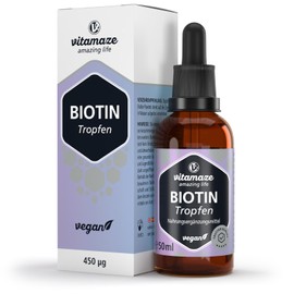 Biotin Drops with EMULDROP Technology for Maximum Absorption 100 Drops 50 ml Vegan sublinguals for Hair Skin and Nails Preservative-Free