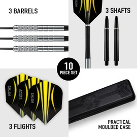 Harrows Torpedo Darts, 80% Tungsten Steel Tip Dart Set 21g, 22g, 23g, 24g, 25g, 26g & 27g - Includes Nylon Shafts, Marathon Flights & Darts Travel Case.