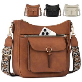 RAINSMORE Bolsa Crossbody Mujer Bolsas de Mujer de PU Impermeable Bolsa Cruzada Bolso Bandolera Bolsos de Hombro para Casual Cita Compras Regalos Marr