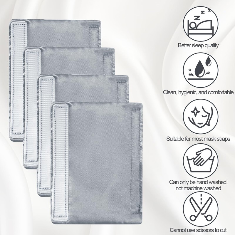 4-Packs Satin Mask Strap Covers, Universal and Reusable Comfort Pads,