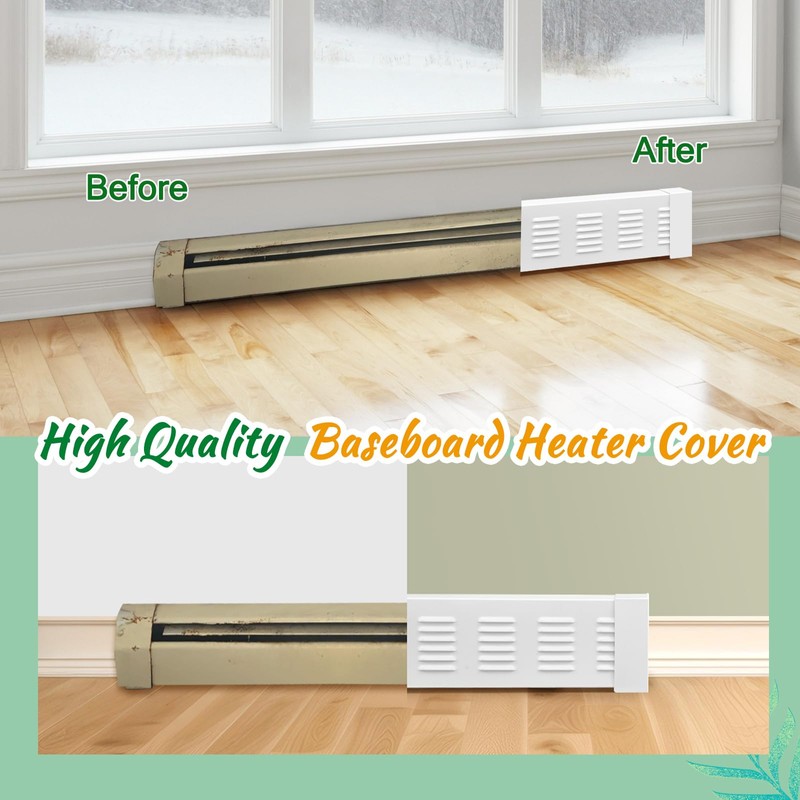 Gandeer 2 Ft Baseboard Heater Cover with Left and Right