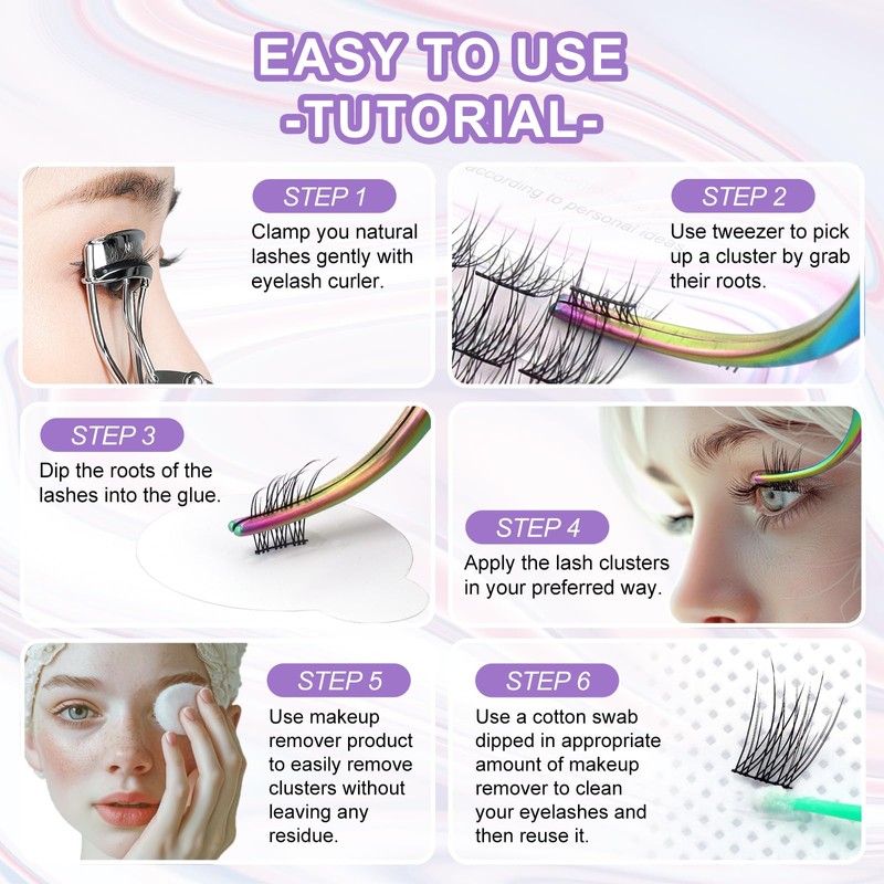 NAGARAKU Selfgrafting Segmented False Eyelashes, DIY Eyelashes, Triple Fish Tail