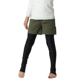 KOUKOUCOCO KS1245-02 Unisex Rush Swag Kids Swim Pants, 2-Way Amphibious, Spats, Overwear, Boys, Girls, Black