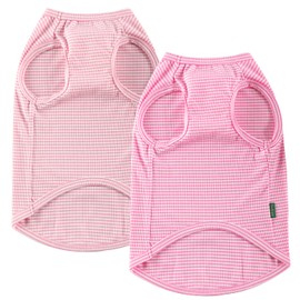 Sychien Dog Shirt,Combed Cotton T-Shirts,Soft Cool Boy Girl Tee for Small Dogs Kitty Puppy Chihuahua,Pink Rose Striped XS