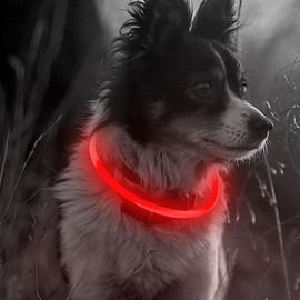 Illumifun Light Up Dog Collar - USB Rechargeable LED Dog Collars - Glowing Dog Walking Light for Your Small Medium Large Dogs