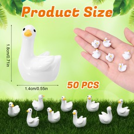 GSrenyu 50Pcs Mini Resin Goose Miniature Animals Figurines, Style 1