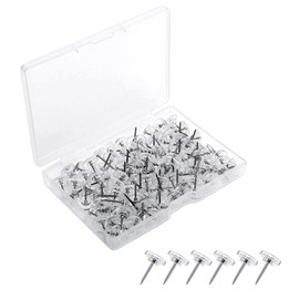 100pcs Clear Thumb Tacks Drawing Pins Flat Thumb Tacks Steel Point Clear Push Pins Pin Board Pins Pin Board Pins Push Transparent Plastic Head Thumbtacks Pins for School,Office,Cork Board