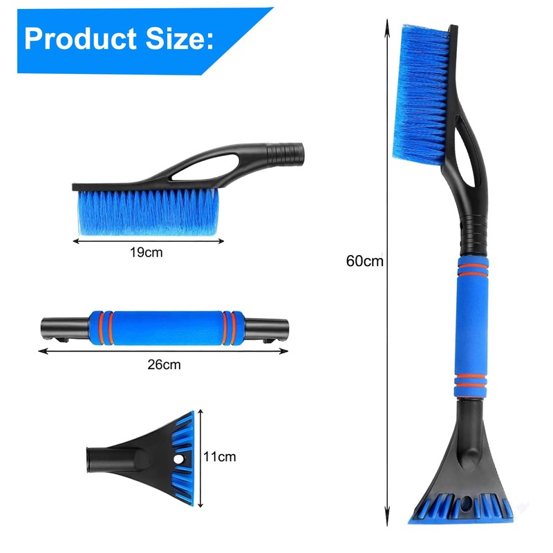 JLTXKST 2-in-1 Snow Brush with Ice Scraper, Car Ice Scraper,