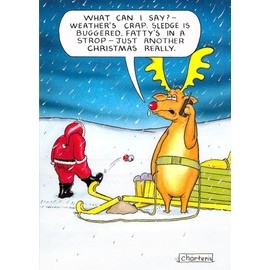 Paperlink Humorous Christmas Card (X277) Just Another Christmas - Santa Having Tantrum