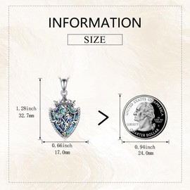 AXELUNA Scottish Thistle Necklace Sterling Silver Shield Abalone Shell Pendant Necklace Jewelry Gift for Women