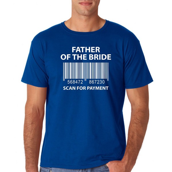 AW Fashions Camiseta de boda divertida para papá con texto en inglés "Father of The Bride", Azul Royal, X-Large