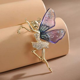GFM Fairy Brooch with Crystal and Rhinestones - Christmas, Birthday Mothers day (Brch-737-DMT-Fairy)
