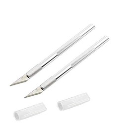 WOIWO 2PCS Aluminum Handle Metal Carving Knife Mobile Phone Film Carving Pen Knife Art Knife Paper Cutting Knife Manual Model Knife