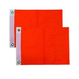 Orange Safety Flag 9X12 Inch 2PC Outdoor, Heavy Duty ATV Attention Safety Orange Flag for Boat, Solid Color Rectangular Orange Flag for Bicycle Car