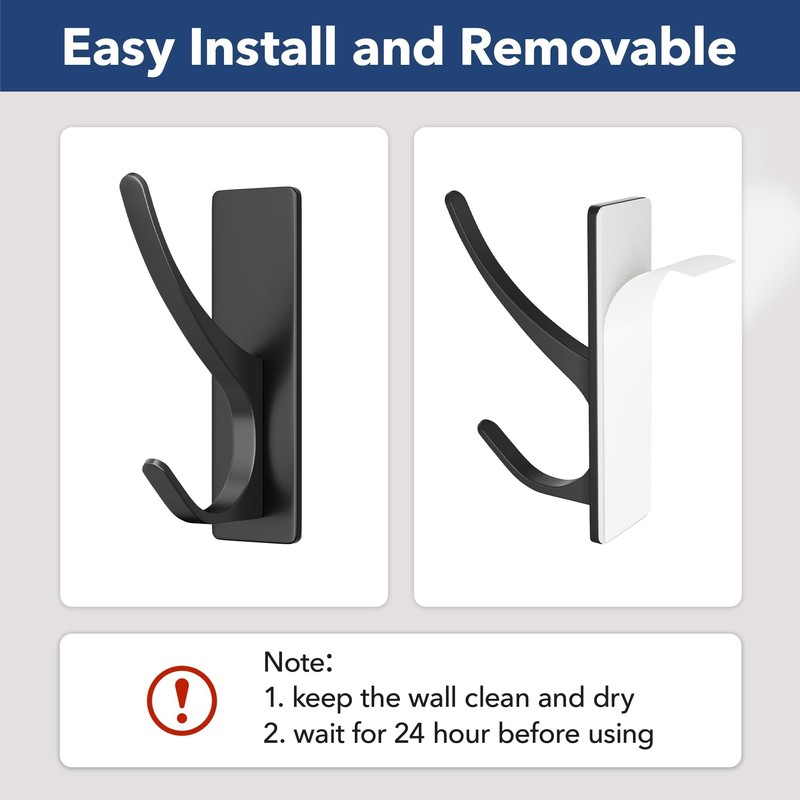 pickpiff Self Adhesive Coat Hooks for Hanging: Heavy Duty Stainless