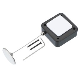 PATIKIL 6,6 ft ausziehbares Fernbedienungssicherheitskabel mit Doppelseitigem Klebeband und Schraube für TV-Fernbedienung Gaming-Controller, Schwarz (Runder Eisenkappe)