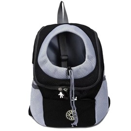 Hnayet Pet Carrier Backpack,Airline Approved Breathable Lightweight Dog Cat Travel Bag,Multi-Entrance Front Pack Waterproof Bottom for Outdoor Hiking Camping (Medium,Black)