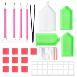 Accesorios de Pintura de Diamantes, Accesorios de Pintura de Diamantes para Manualidades DIY Herramienta de Punto de Cruz (39 Piezas)