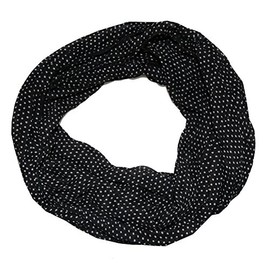 ACC Dots Women's Silk Loop Scarf, POINT BLACK