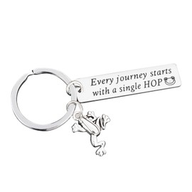Frog Keychain, FUNCYboo Inspirational Frog Keychains Frog Lover's Gifts for Graduation Season Bar Mitzvahs Valentine's Day