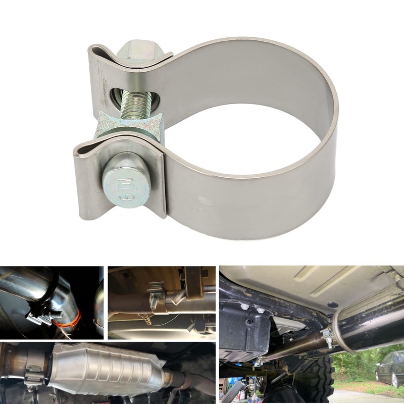 Exhaust Pipe Clamp, Universal Exhaust Band Seal Clamps Rustproof Muffler