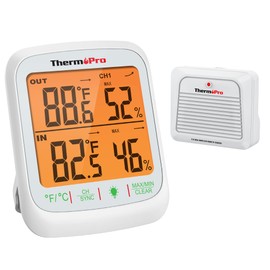 ThermoPro TP260B Indoor Outdoor Thermometer Wireless 1000ft/300m Range, Pro Accuracy Digital Hygrometer Humidity Meter with Remote Temperature Sensor, Inside Outside Thermometer for Home Patio Room