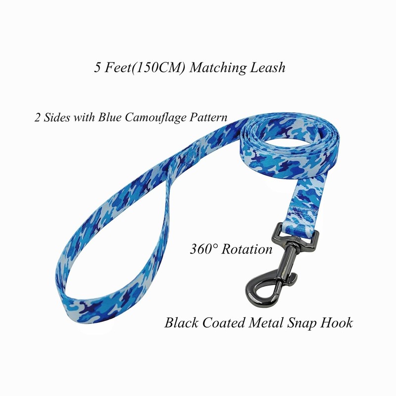 Olahibi Dog Collar and Leash Combo Set, Camouflage Pattern, Polyester