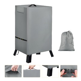 Zenicham Electric Smoker Cover, Vertical Smoker Grill Cover Outside for Equipped with Tight Fitting Buckles and Fixed Buckles, Waterproof Electric Smoker Cover, 19" W x 18" D x 33" H