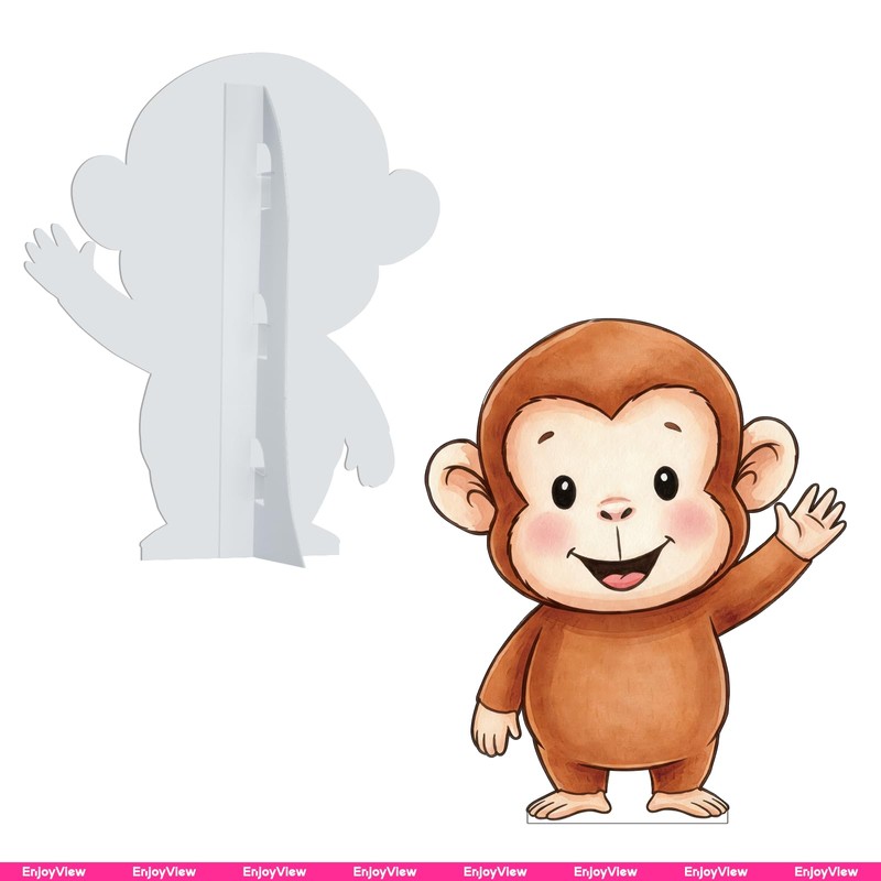 EnjoyView Cartoon Monkey Life Size Cardboard Cutout 1FT Woodland Safari