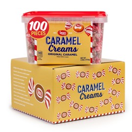 Goetze's Candy Caramel Creams - 100 Count Candy Tub - Gift Box - Fresh from the Factory