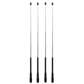 4 Pack of HYS BNC Base Telescopic Whip Antenna, Amateur Radio Dual Band 144/430Mhz 5.7inch-18.89inch Retractable Rod Antenna for VHF UHF Icom Yaesu Uniden Portable Radio&Scanner