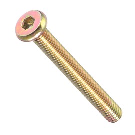 METALLIXITY Flat Head Hex Socket Cap Screws Bolts(M6-1x50) 5Pcs, Steel Hex Socket Furniture Bolts Screws - for Furniture Woodworking Project, Yellow