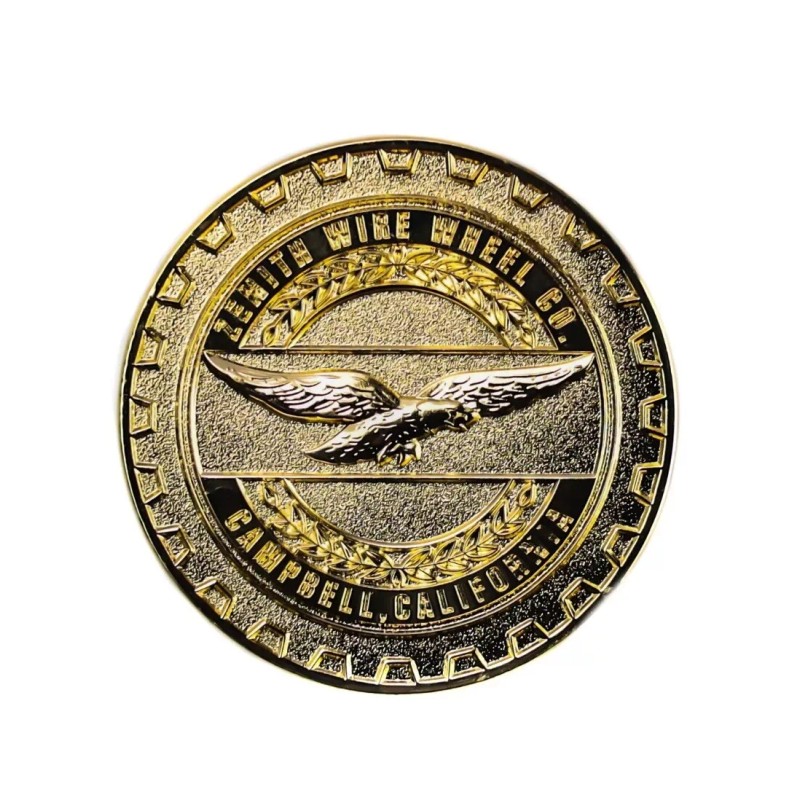 Zenith All Gold Metal Wire Wheel Chip Emblems, Size 2.25",