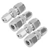 4Pcs Compression Tube Fitting Stainless Steel DoubleFerrule Converter Adapter(Ф4/Ф8 )