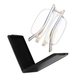 SKYOAK Evolved Folding Reading Glasses For Women Men Blue Light Blocking Anti UV Eyestrain Foldable Portable Compact Readers with Flat Hard Case Pocket Computer glasses, 1.0 CLEAR