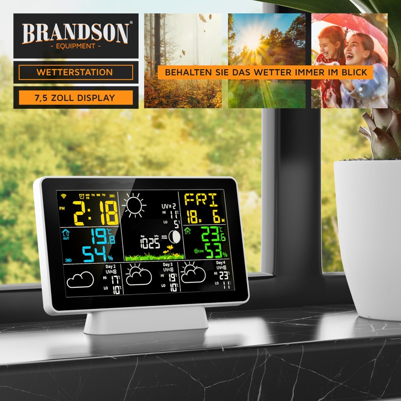 Brandson - Wireless Weather Station with Outdoor Sensor WiFi -