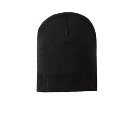 Port Authority 100% Cotton Beanie. CP95, Black, OSFA