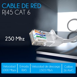 Cable Ethernet Para Red Cat6, Vention, Rj45 Utp 2 Metros Calibre 26AWG Blanco